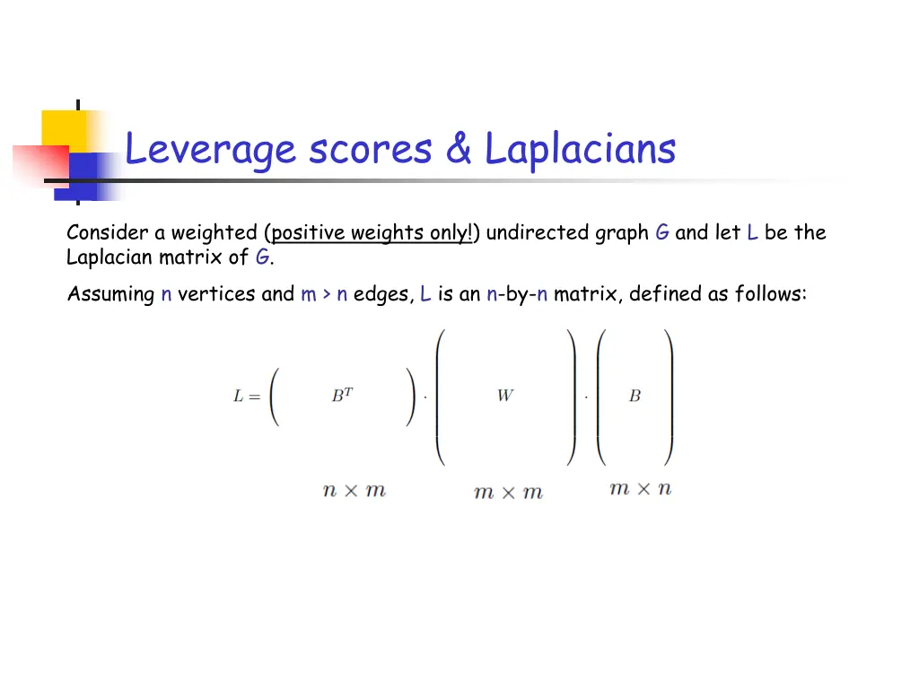 leverage scores laplacians