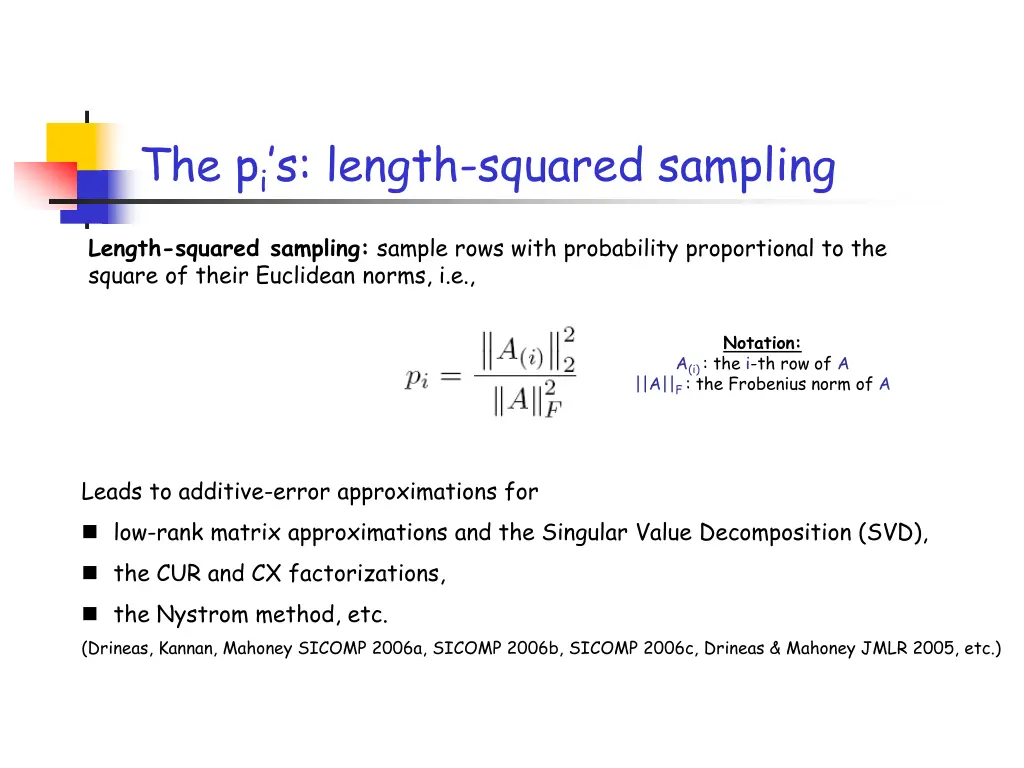 the p i s length squared sampling 1