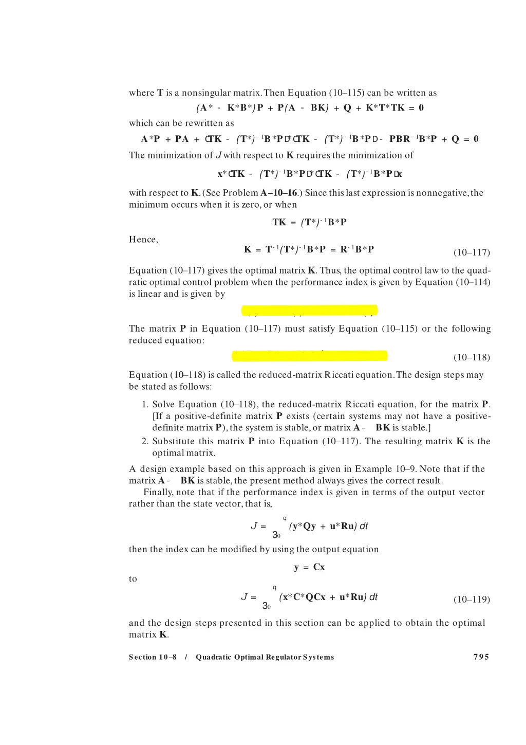 where t is a nonsingular matrix then equation
