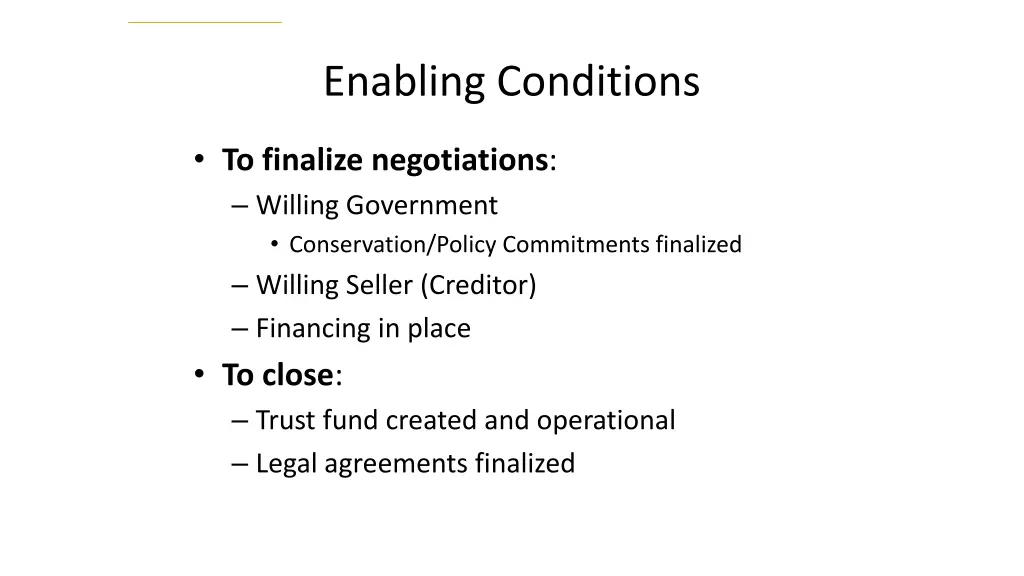 enabling conditions