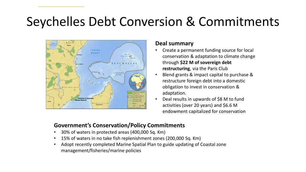 seychelles debt conversion commitments