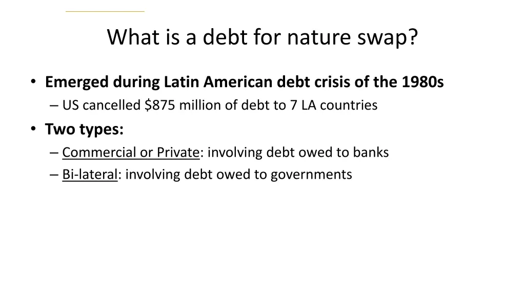 what is a debt for nature swap