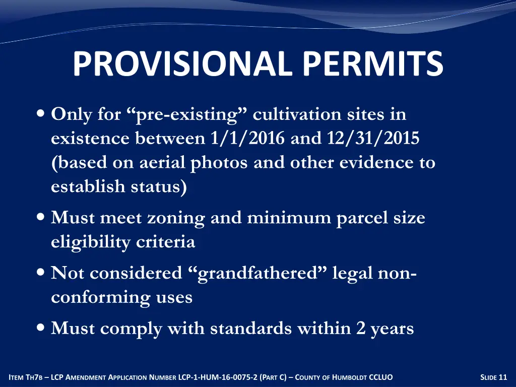provisional permits