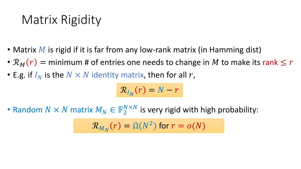 matrix rigidity