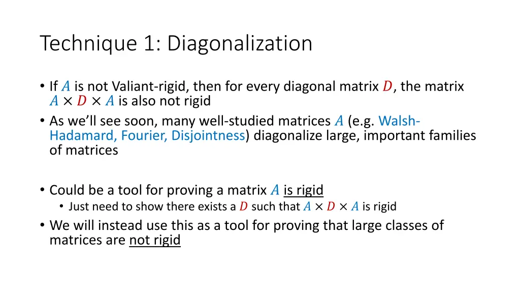 technique 1 diagonalization