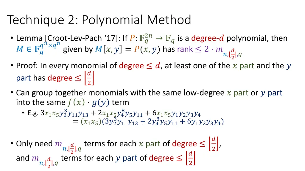 technique 2 polynomial method 2
