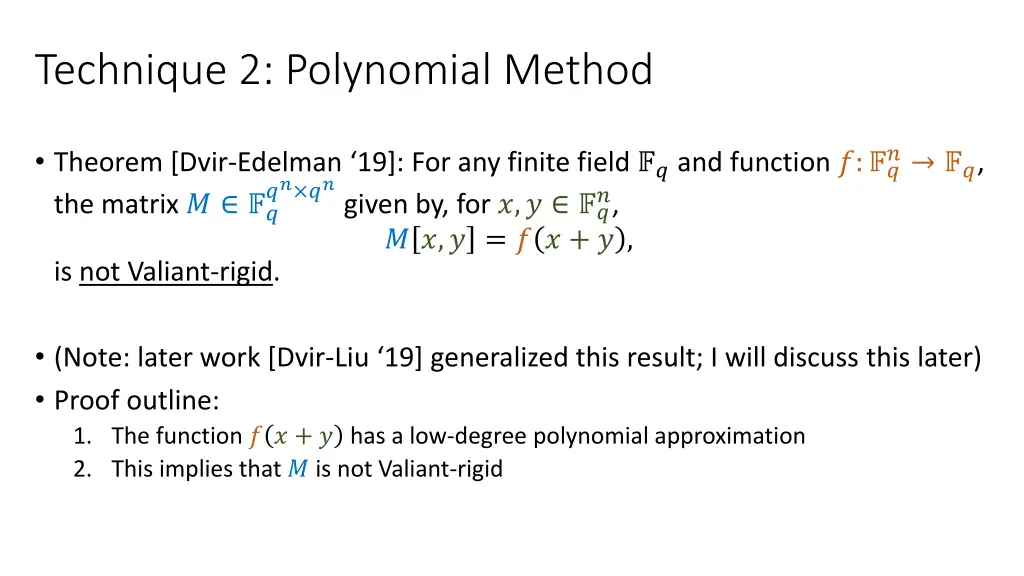 technique 2 polynomial method