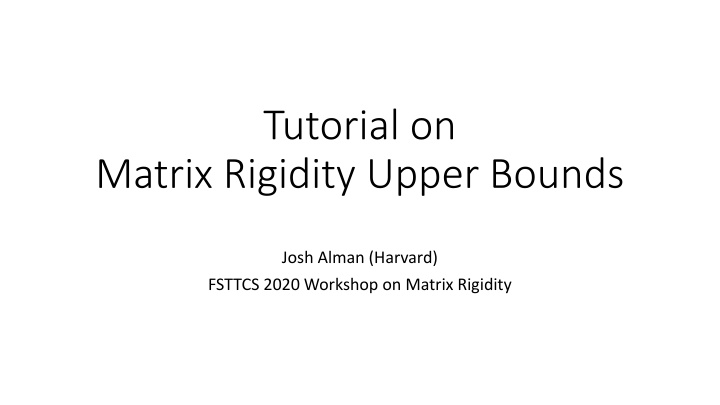 tutorial on