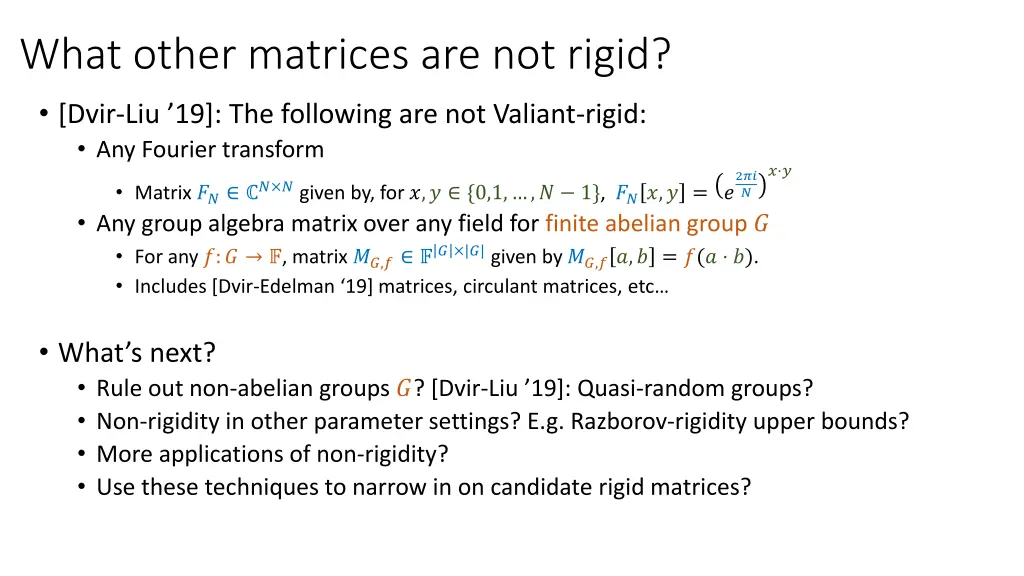 what other matrices are not rigid