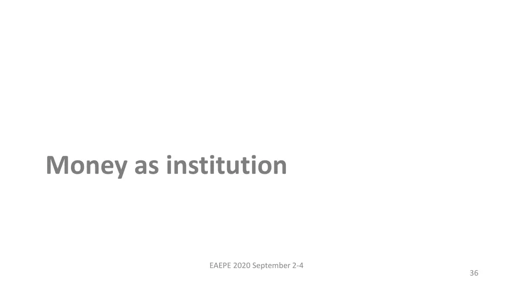 money as institution