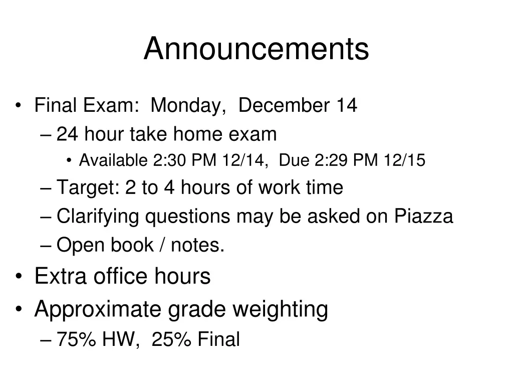 announcements