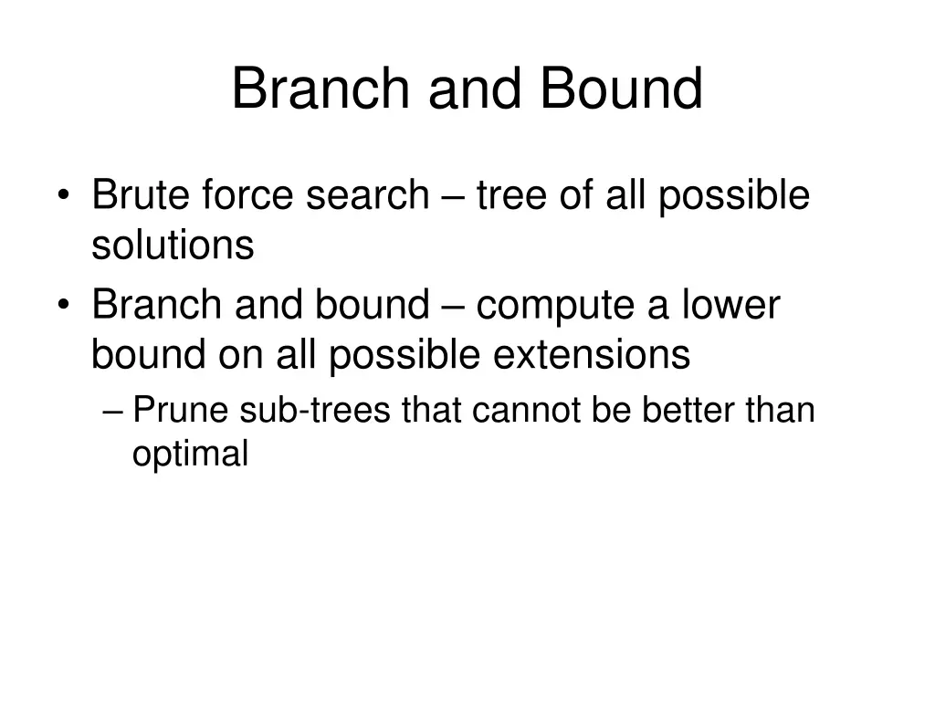branch and bound