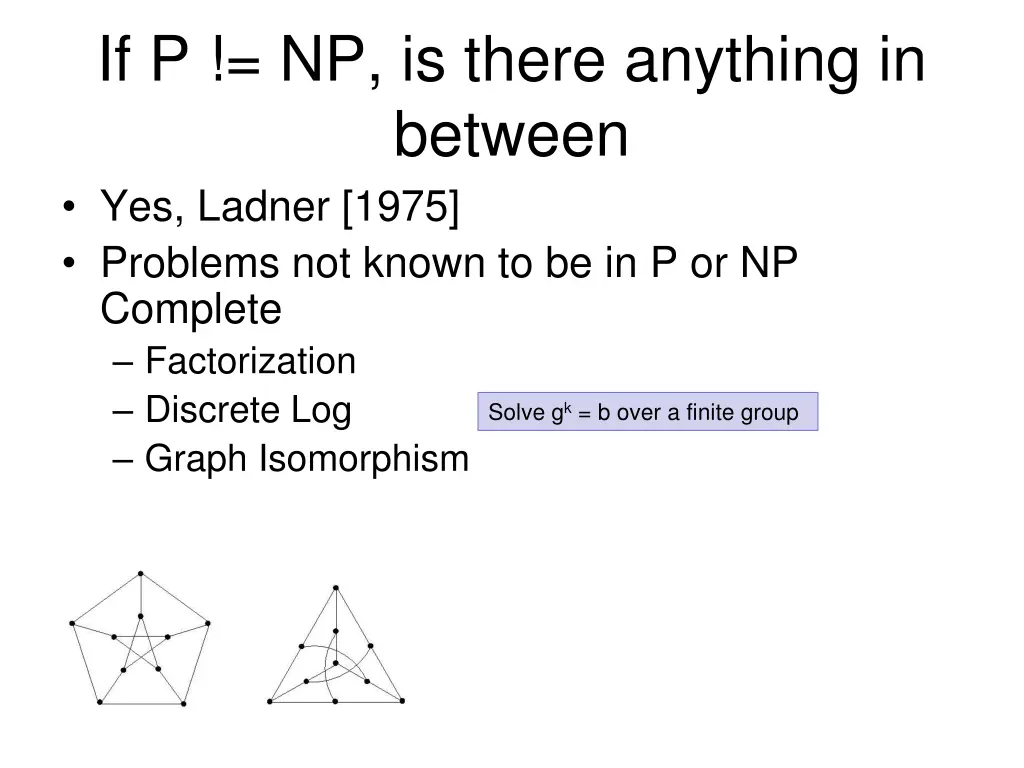 if p np is there anything in between yes ladner