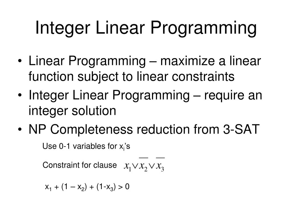 integer linear programming