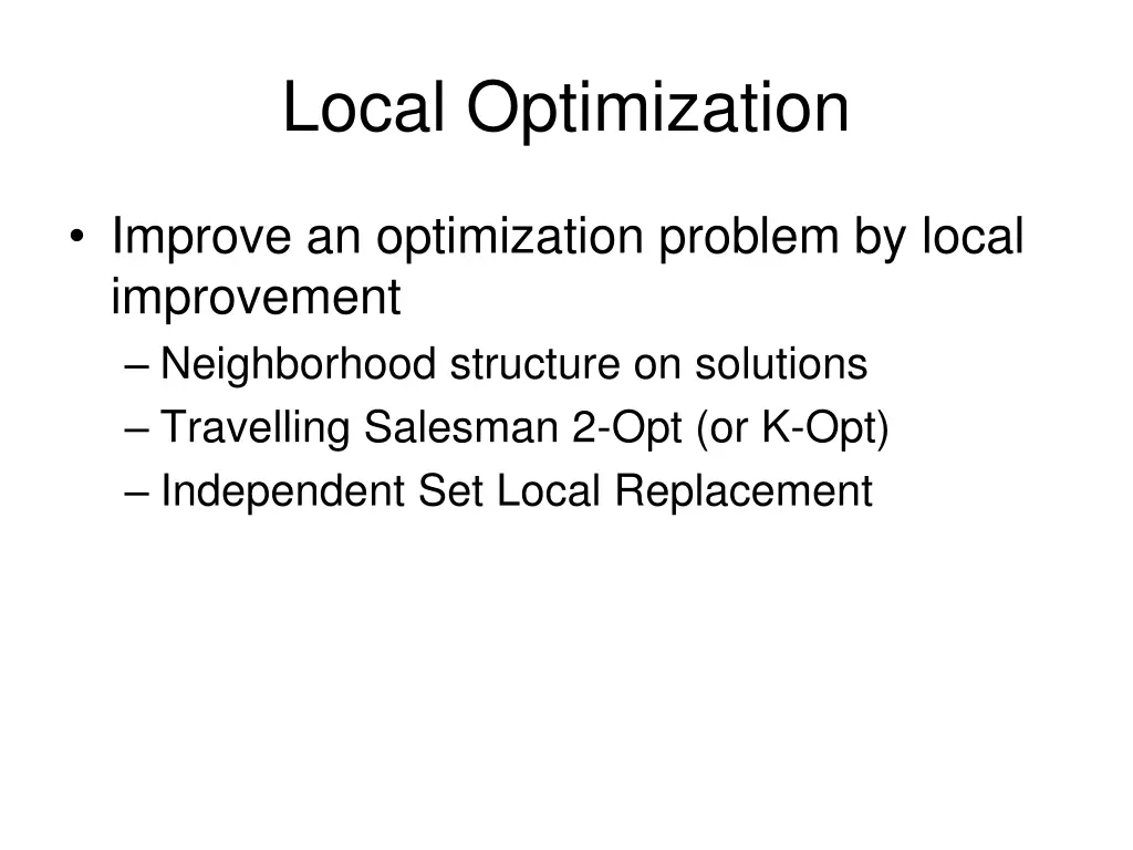 local optimization