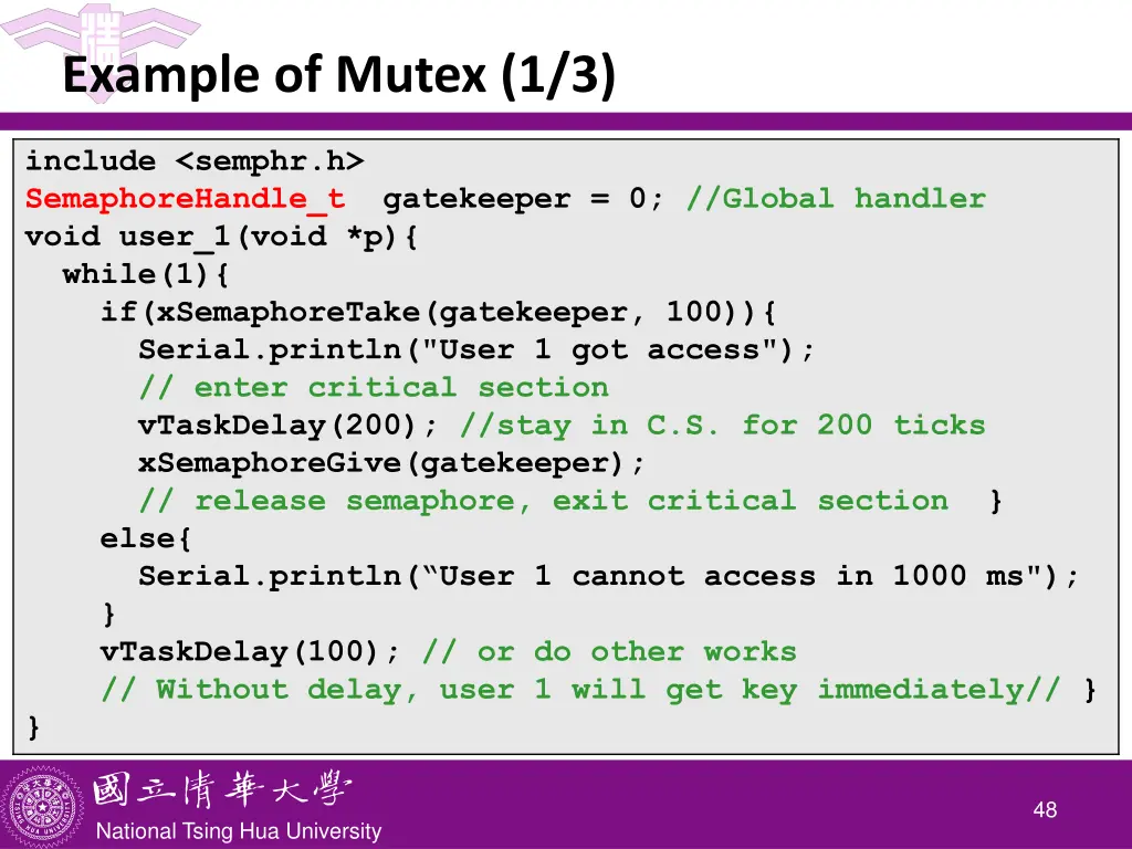 example of mutex 1 3