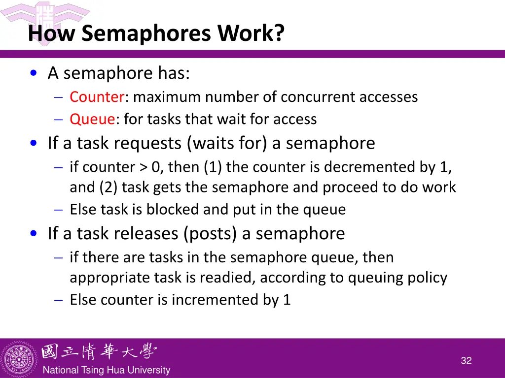 how semaphores work