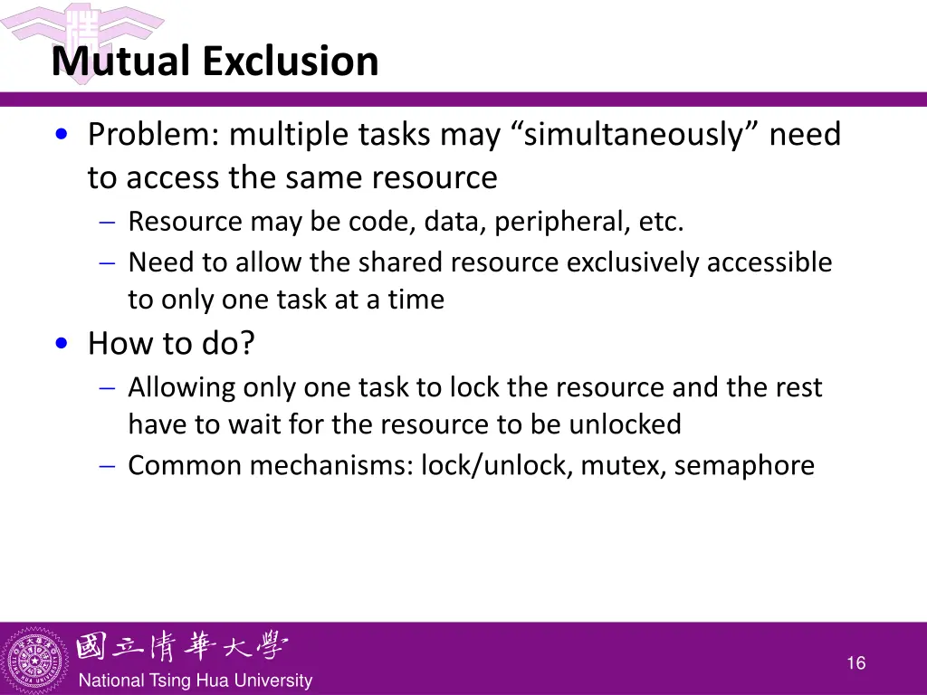 mutual exclusion