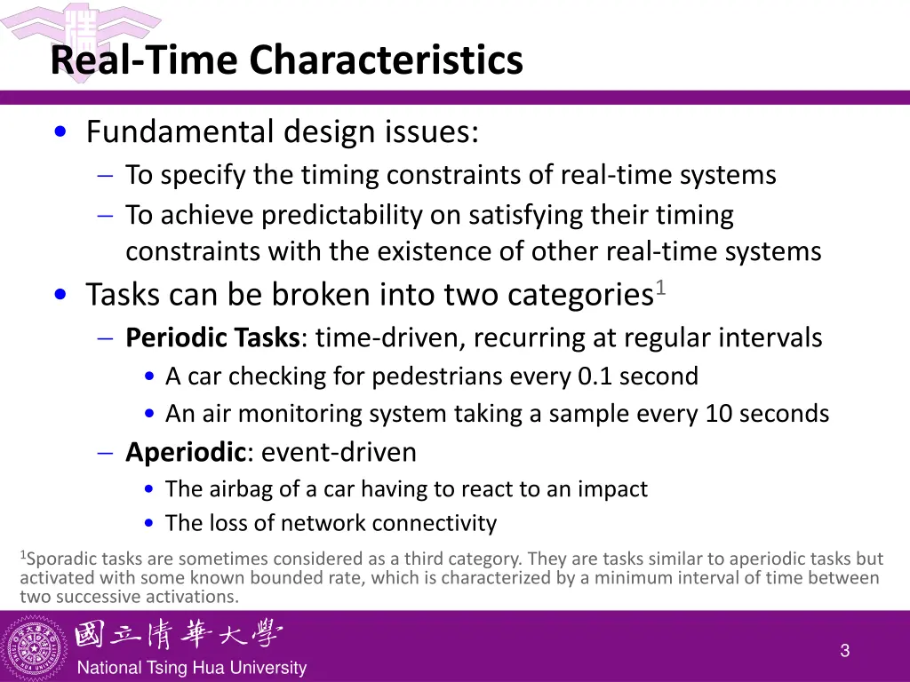 real time characteristics