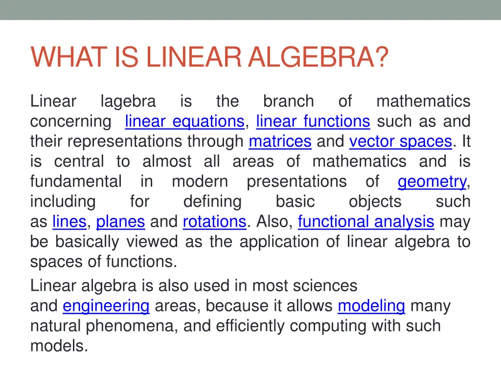 what is linear algebra