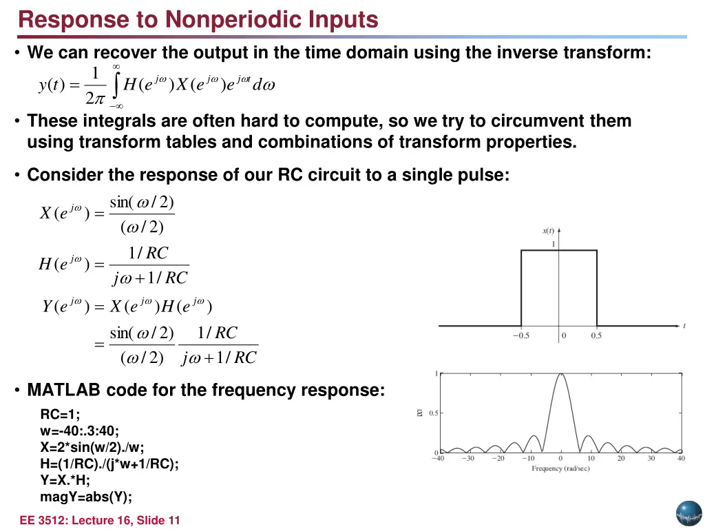 response to nonperiodic inputs