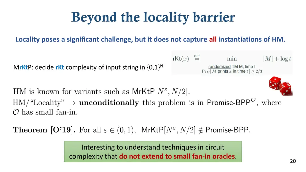 beyond the locality barrier