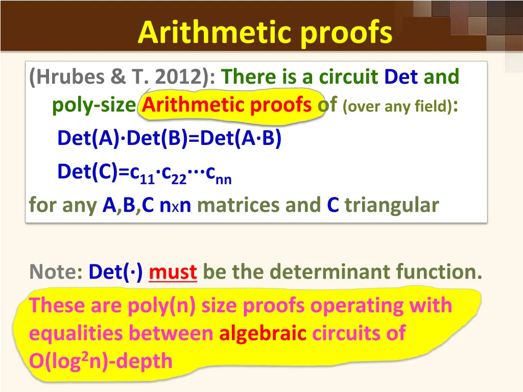 arithmetic proofs
