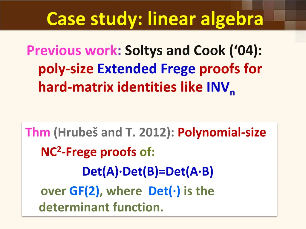 case study linear algebra