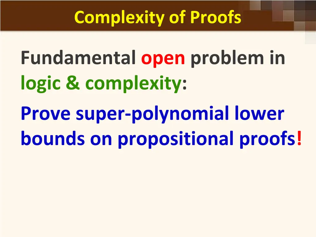 complexity of proofs