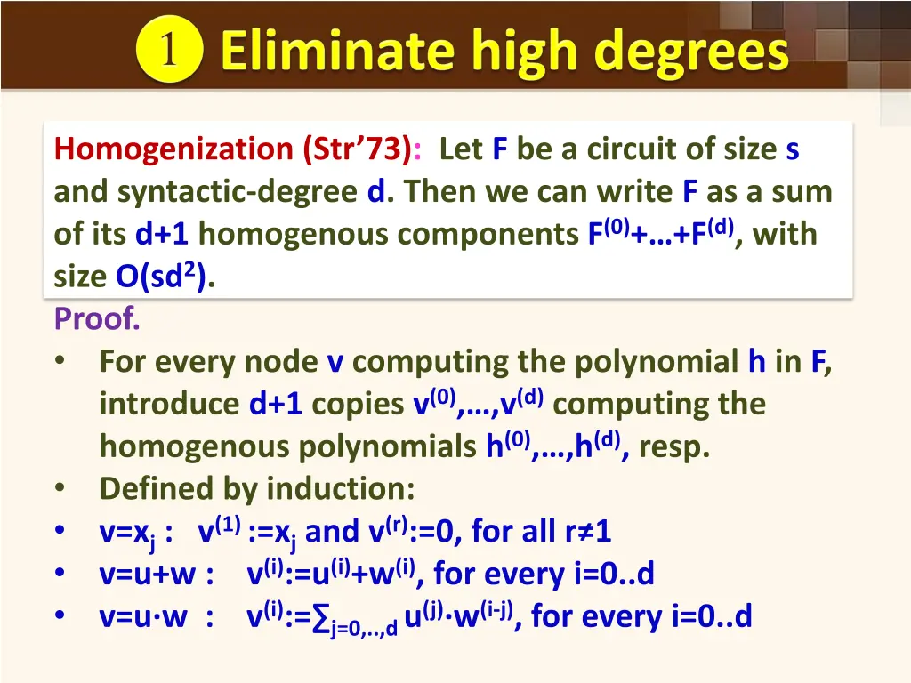 homogenization str 73 let f be a circuit of size