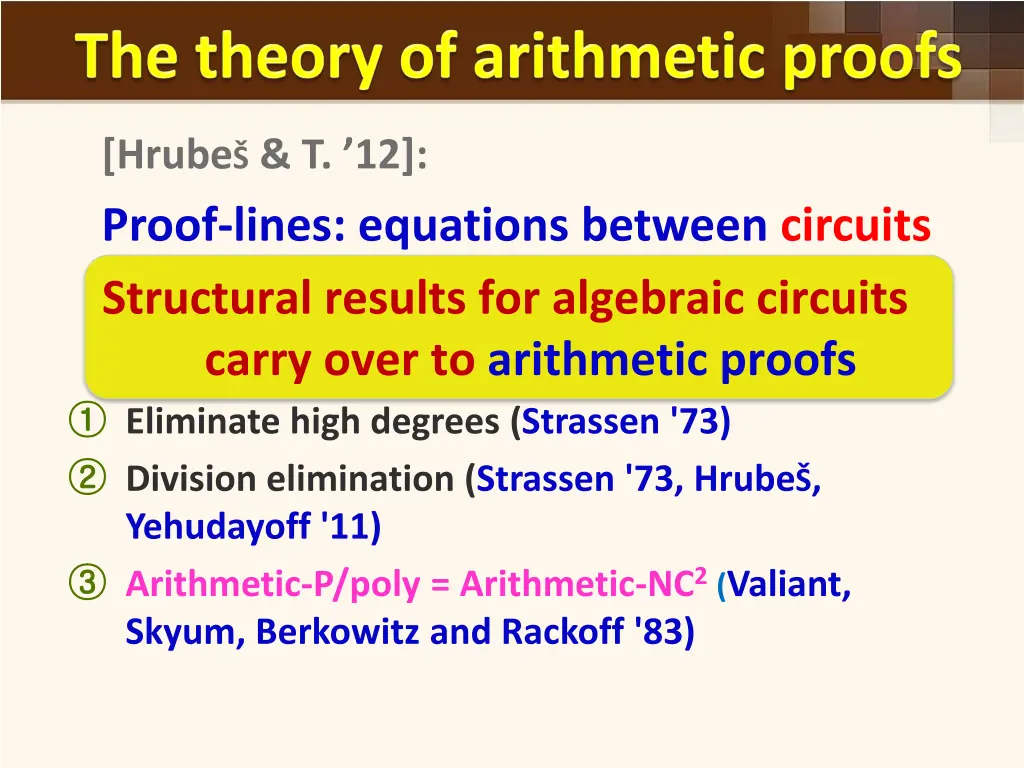 hrube t 12 proof lines equations between circuits
