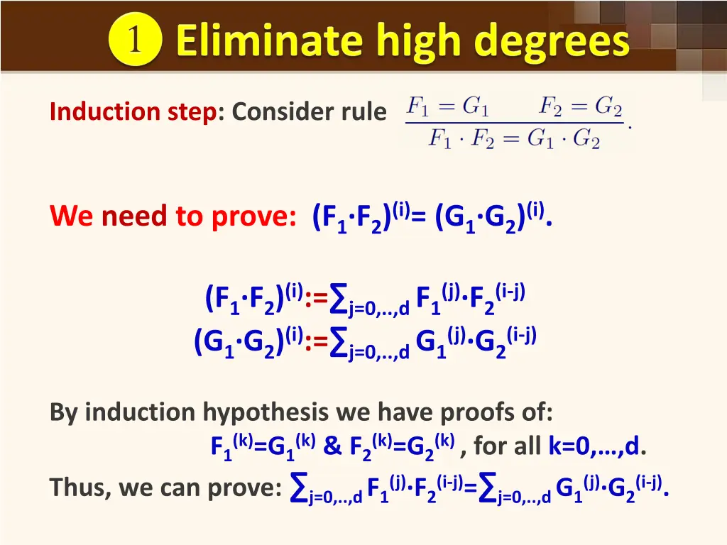 induction step consider rule