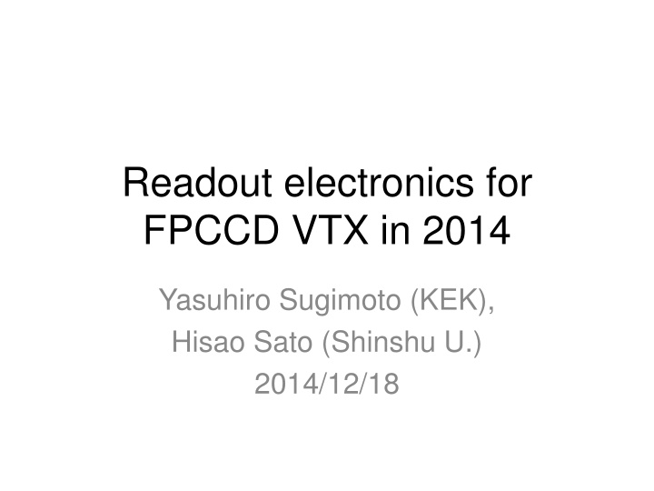 readout electronics for fpccd vtx in 2014