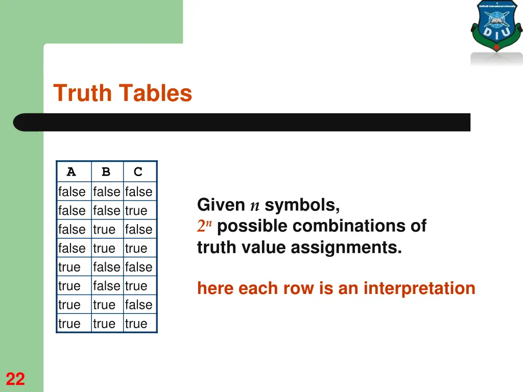 truth tables