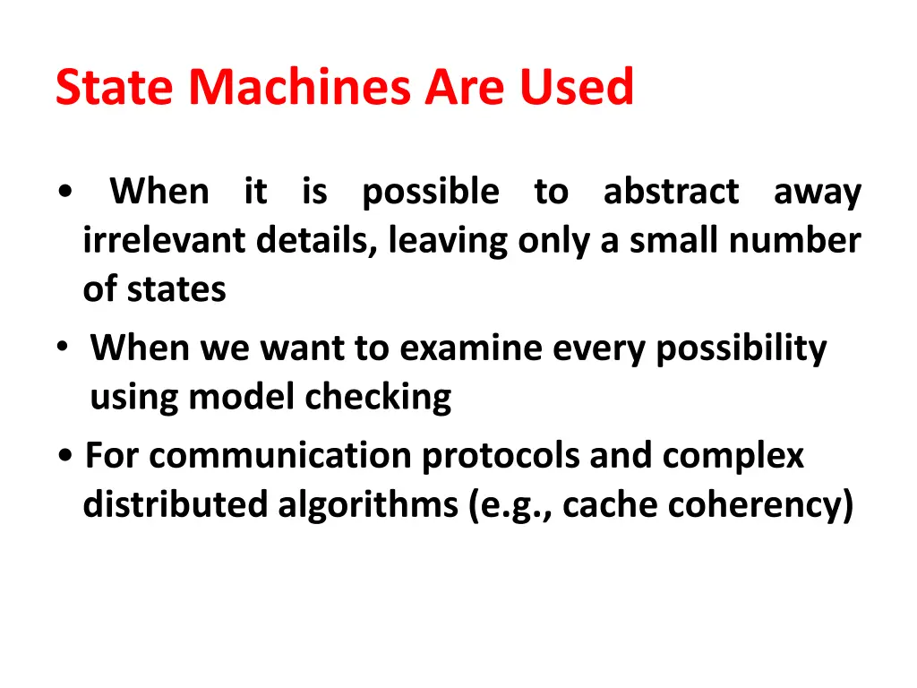 state machines are used