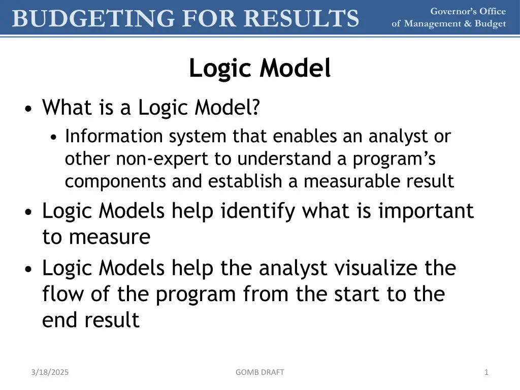 budgeting for results 1