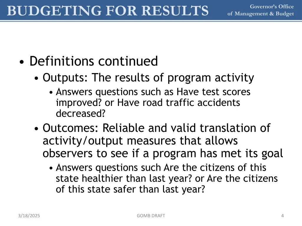 budgeting for results 4