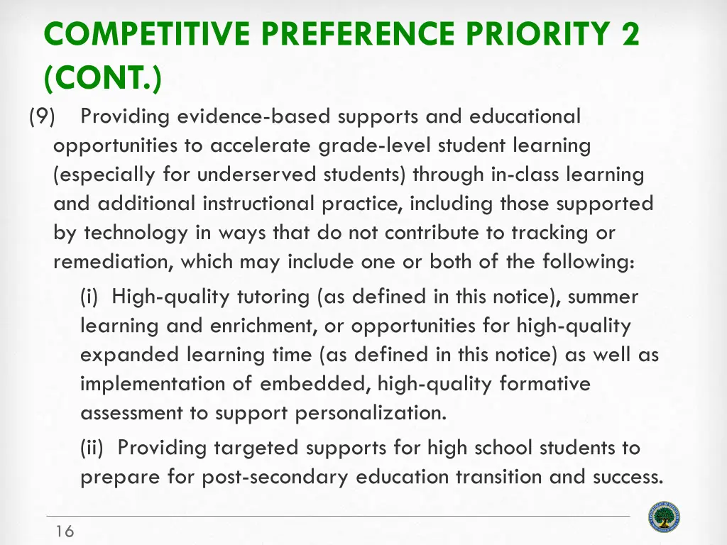 competitive preference priority 2 cont 2
