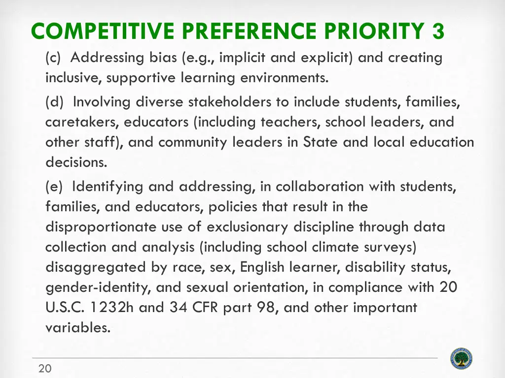 competitive preference priority 3 c addressing