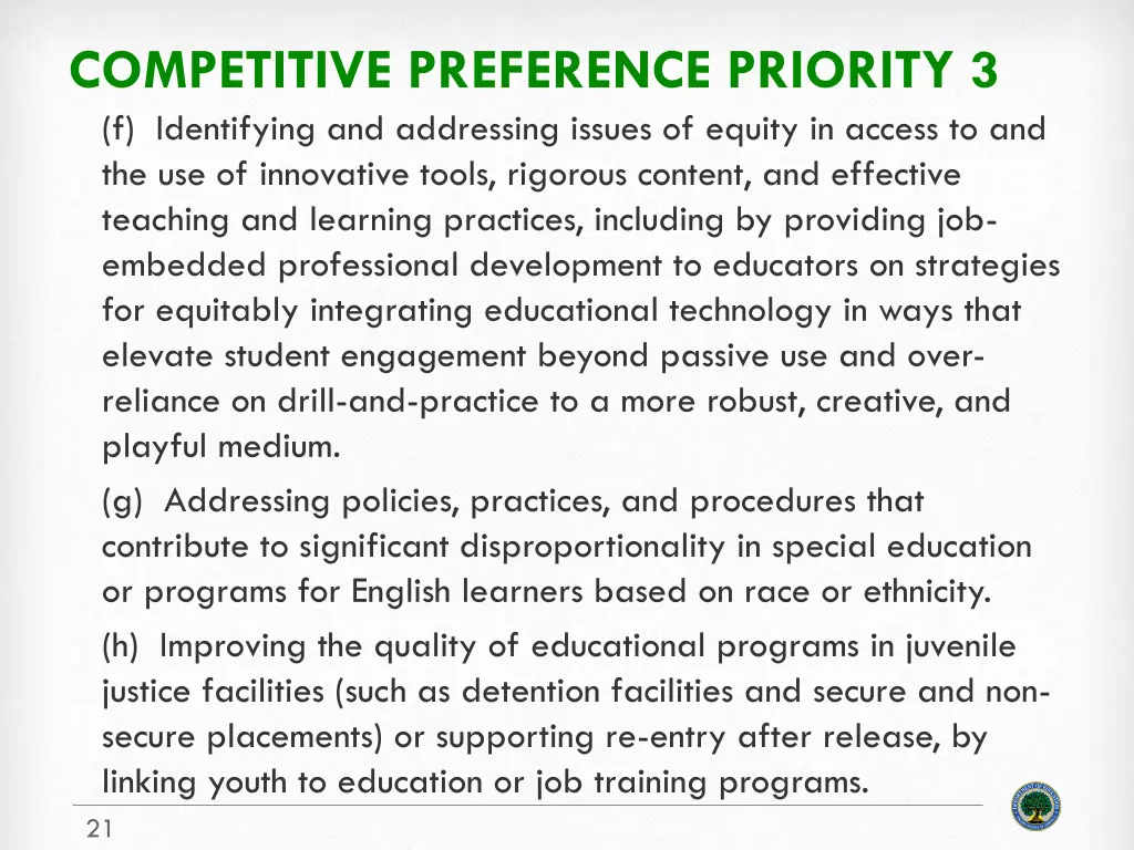 competitive preference priority 3 f identifying