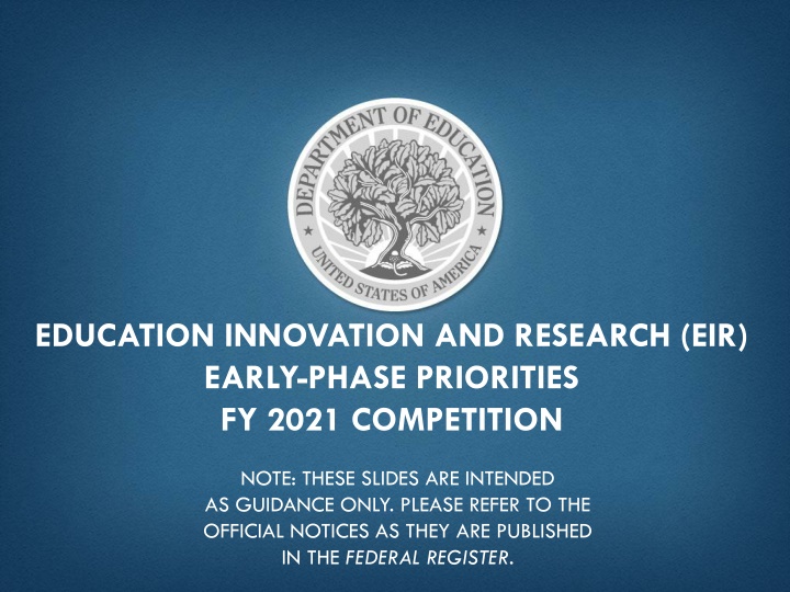 education innovation and research eir early phase