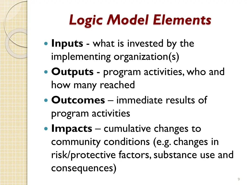 logic model elements