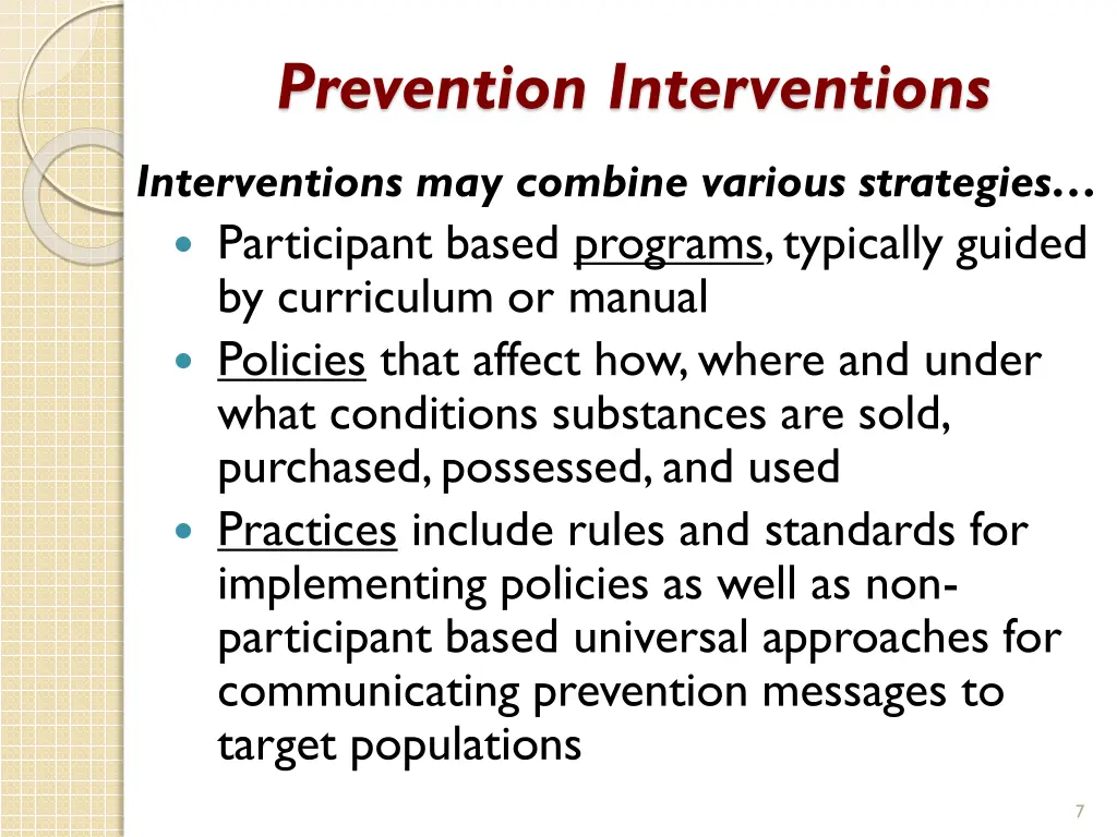 prevention interventions