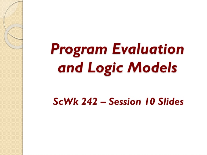 program evaluation and logic models