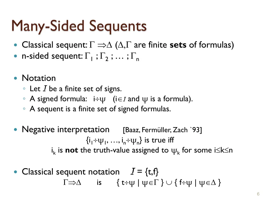 many sided sequents