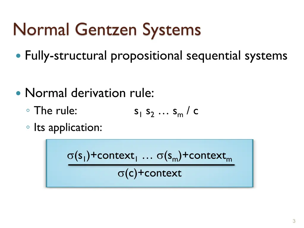 normal gentzen systems