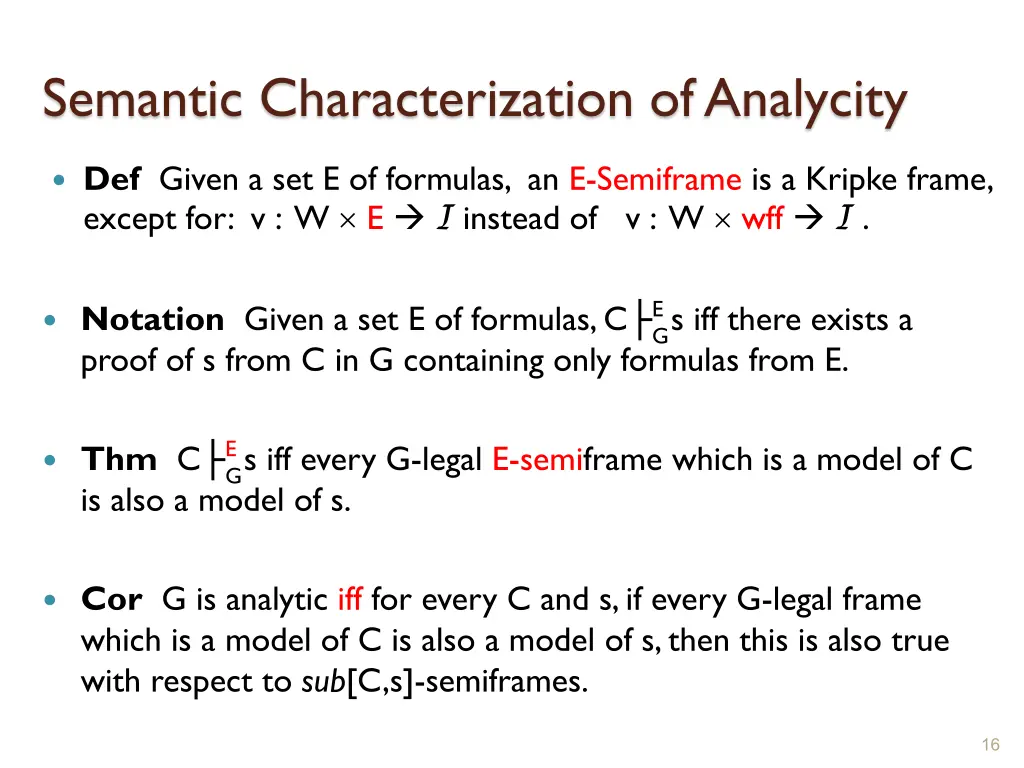 semantic characterization of analycity