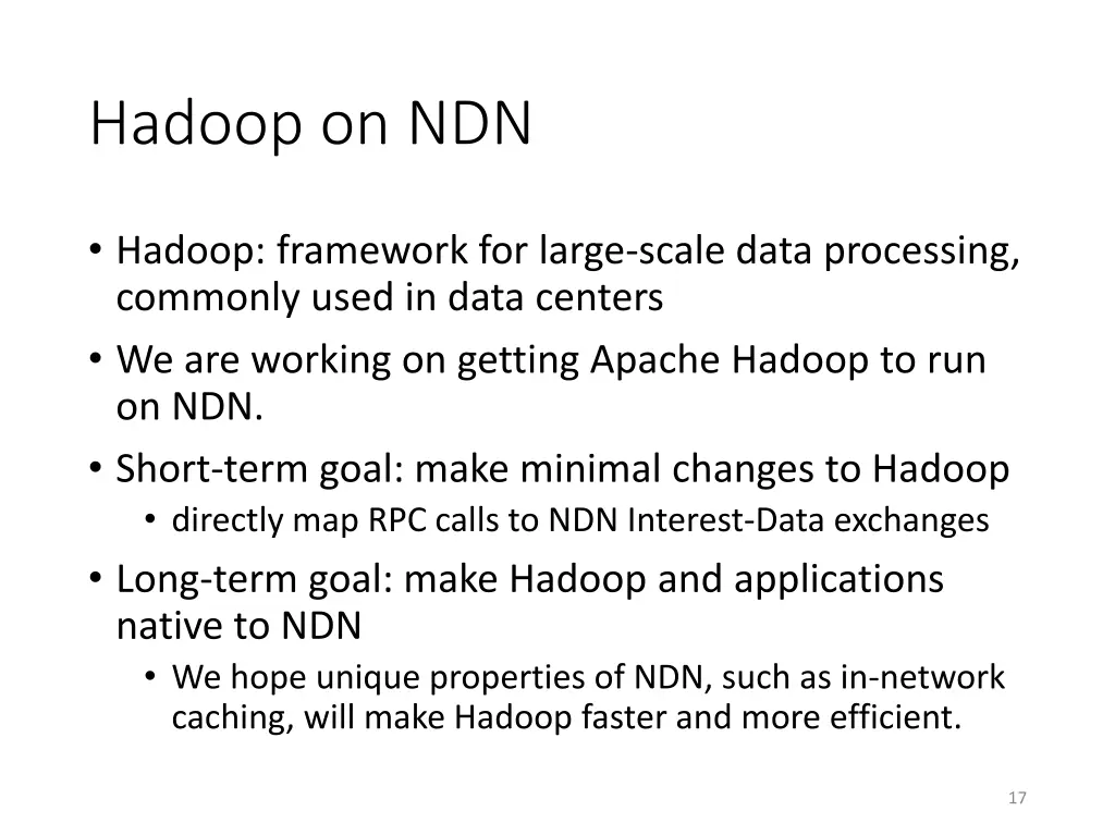 hadoop on ndn