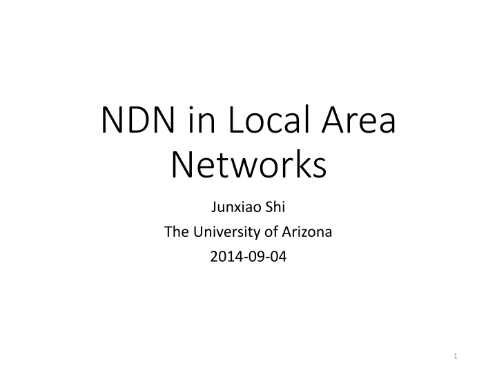 ndn in local area networks