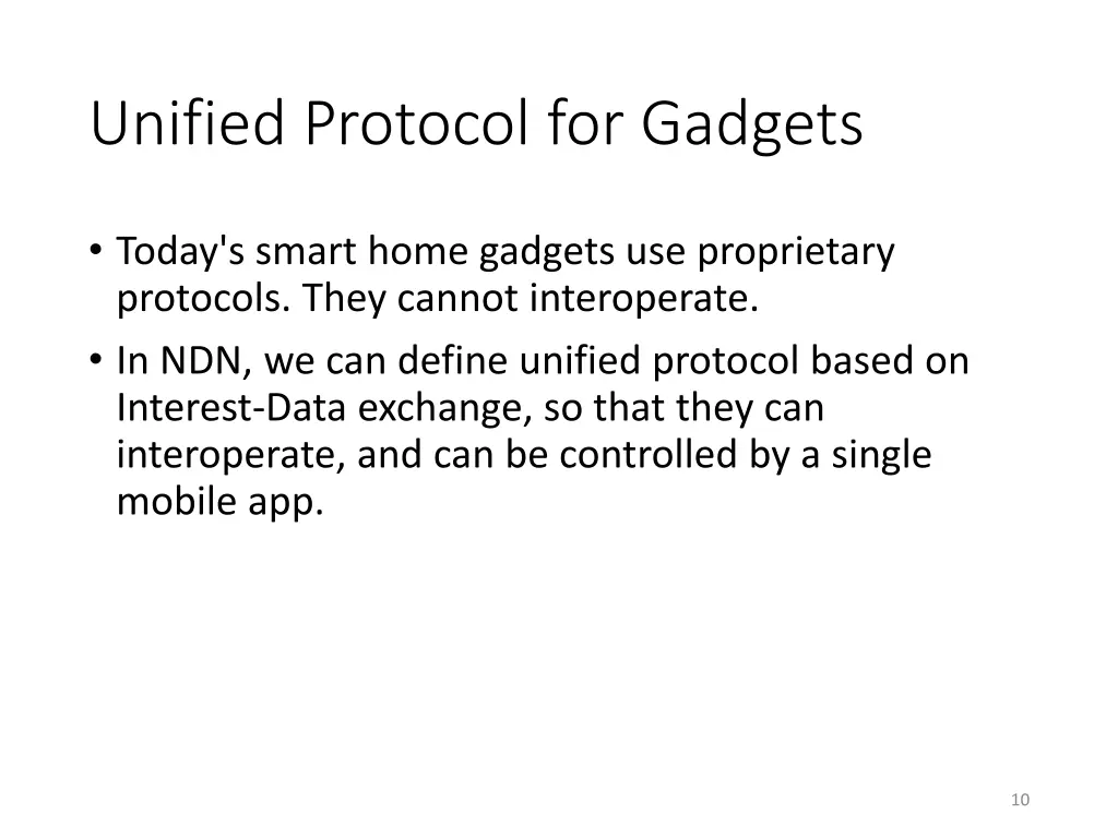 unified protocol for gadgets